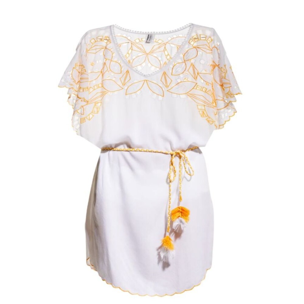 Trina Turk Lahaina Embroidered Tunic Cover Up Dress